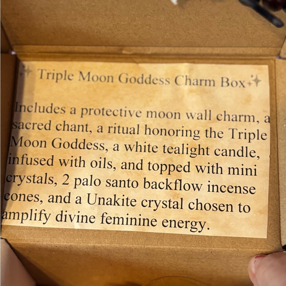 Triple Moon Goddess Windchime and Ritual Kit